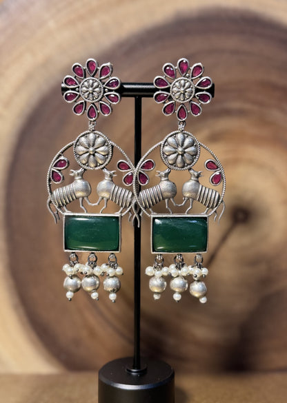 Chandbali Earrings with Monalisa stone