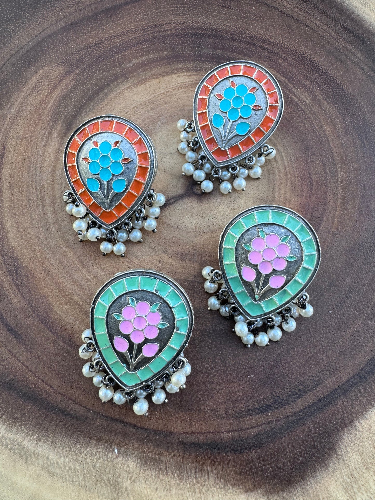 Colorful Hand-Painted Earrings