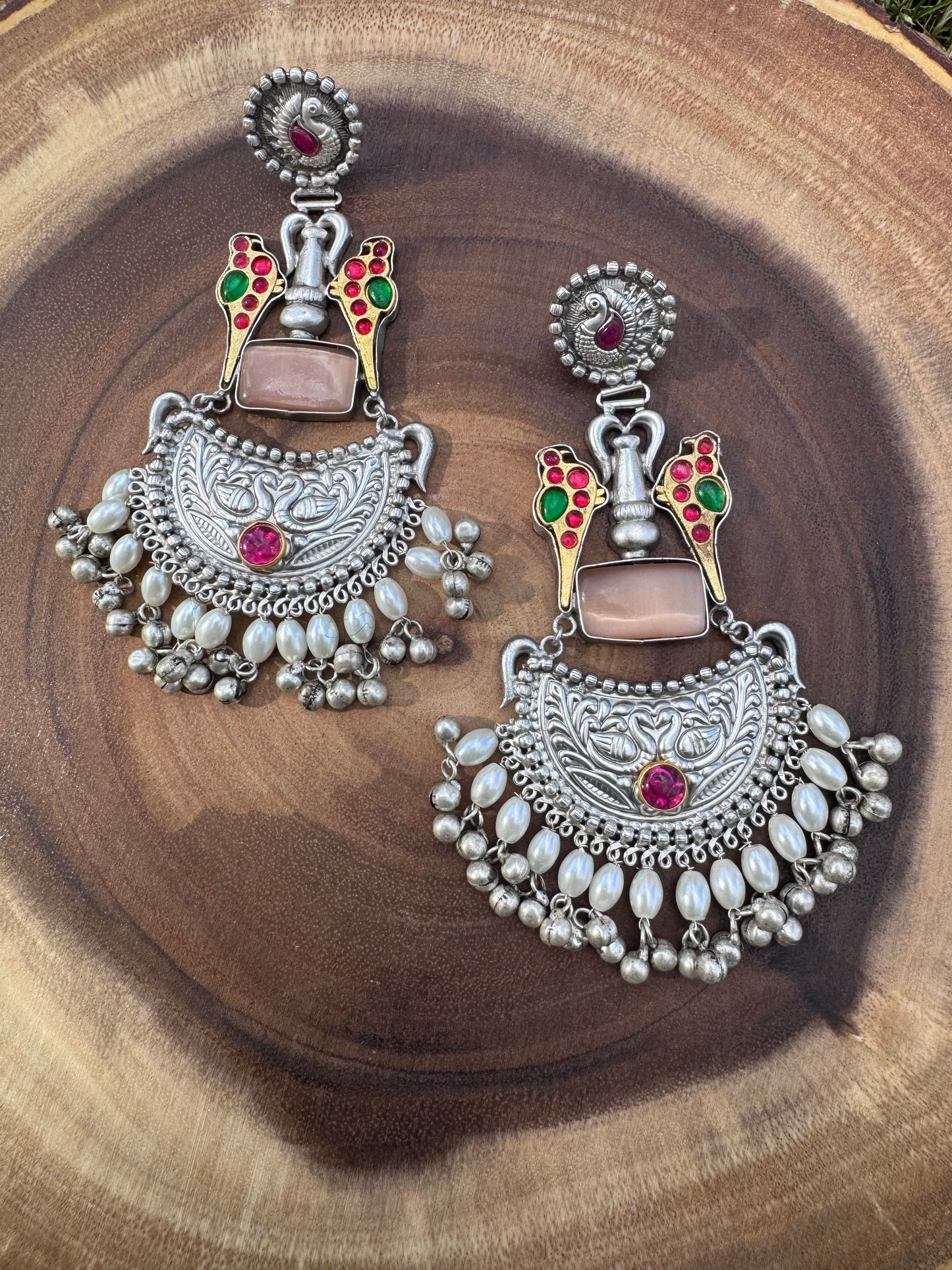 Classic Oxidized Large Earrings